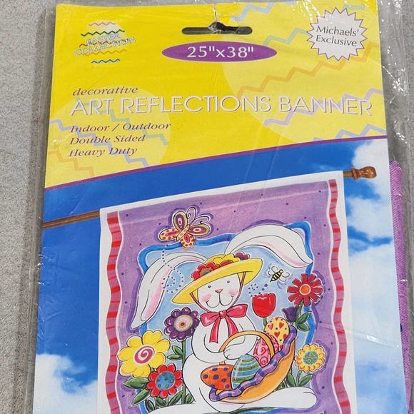 Michaels' Exclusive Welcome Easter Bunny Art Reflections Banner 25"x38" NIP - Picture 3 of 6